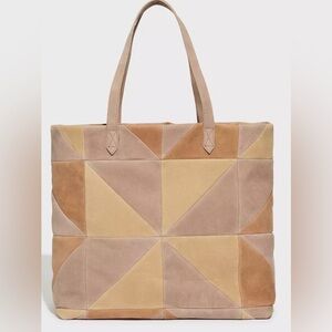 Madewell Tan Patchwork leather tote